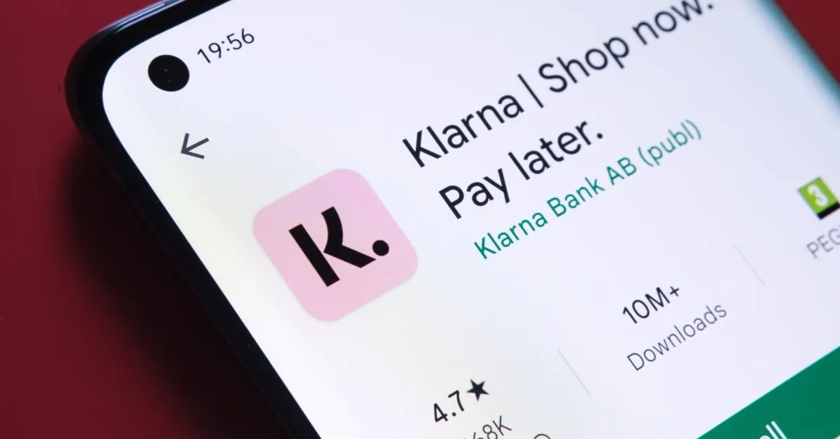 image of a phone with klarna app