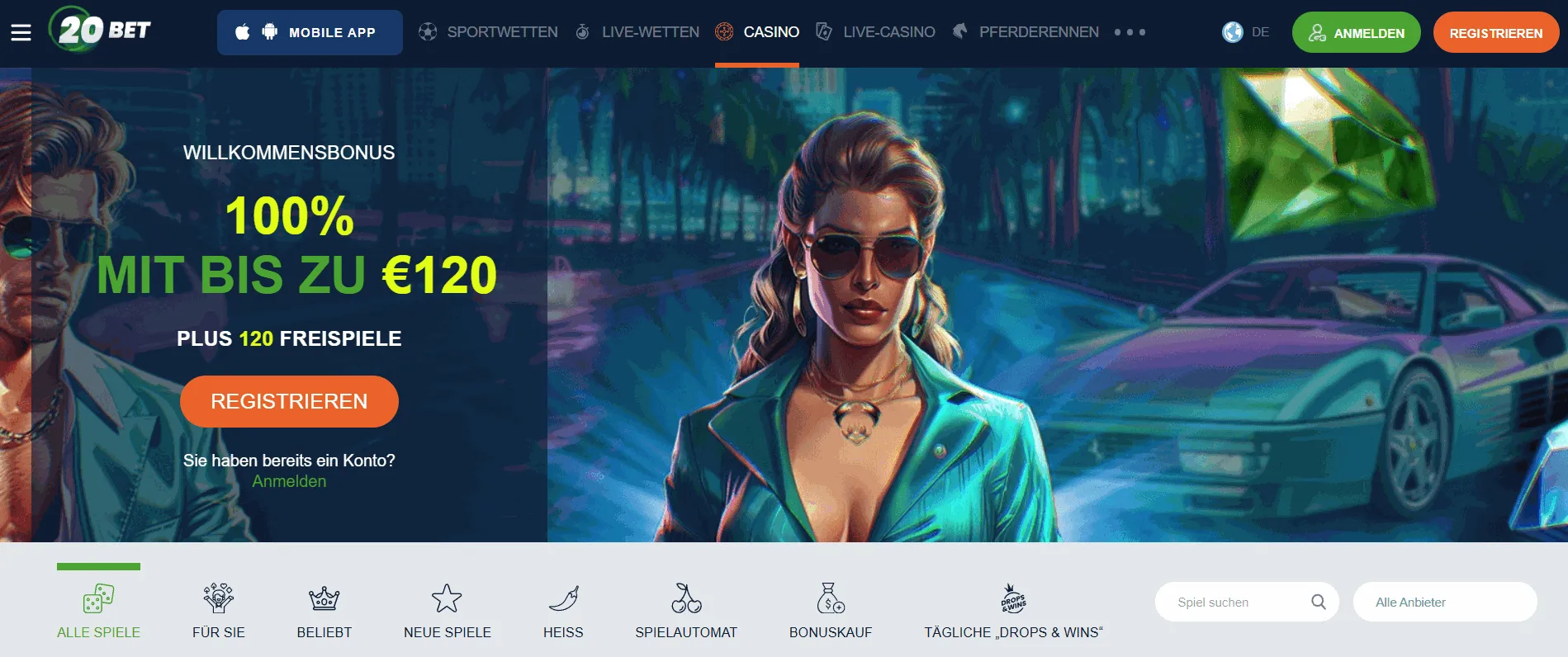20 Bet Casino mit 3€ Einzahlung